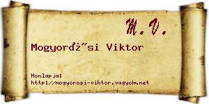 Mogyorósi Viktor névjegykártya